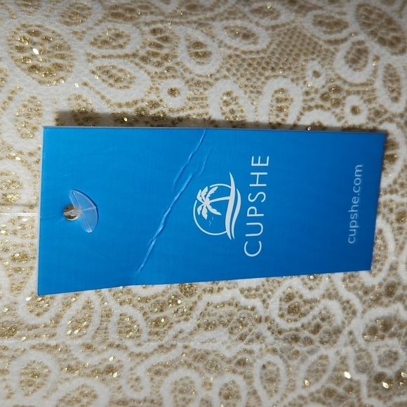 Cupshe Blue Lace Up V-Neck Cut-Out Knotted Bust Support Bralette Bikini Top SZ S - Picture 12 of 12